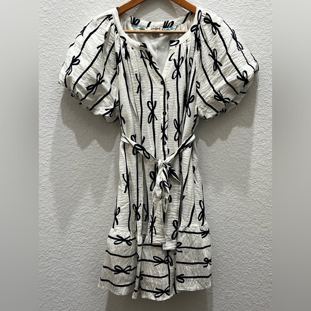 Umgee Black and White Midi Dress